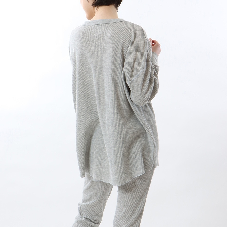 ヘインズ（Hanes）（レディース）長袖Tシャツ レディース ワッフル サーマルヘンリ―ネック HW4-W503 060