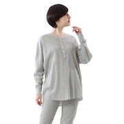 (レディース)長袖Tシャツ レディース ワッフル サーマルヘンリ―ネック HW4-W503 060