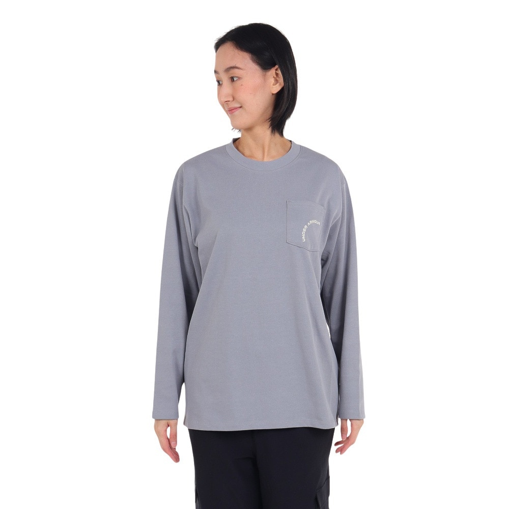 アンダーアーマー（UNDER ARMOUR）（レディース）ヘビーウェイト オーバーサイズ ロングスリーブTシャツ 1384719 035