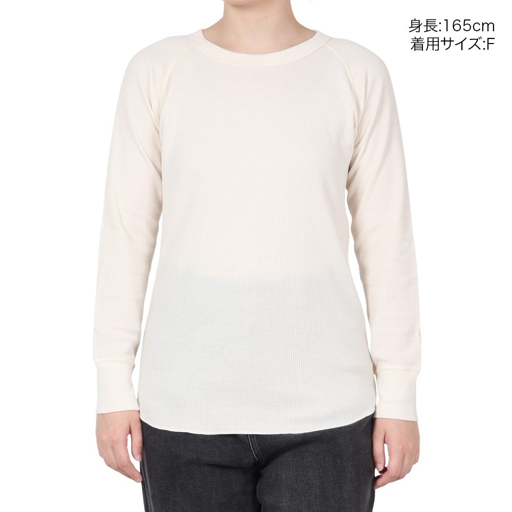 ヘインズ（Hanes）（レディース）ワッフルクルーネック 長袖 Tシャツ HW4-A501 020