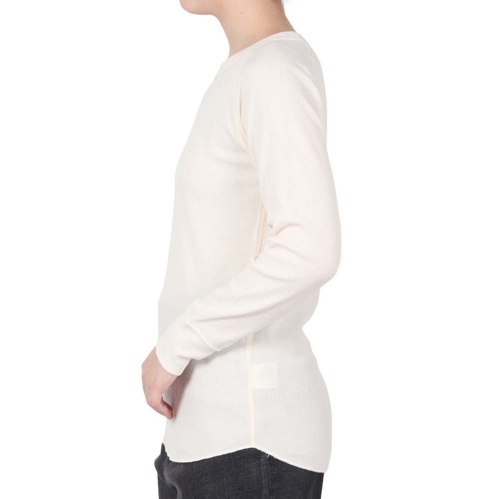 ヘインズ（Hanes）（レディース）ワッフルクルーネック 長袖 Tシャツ HW4-A501 020