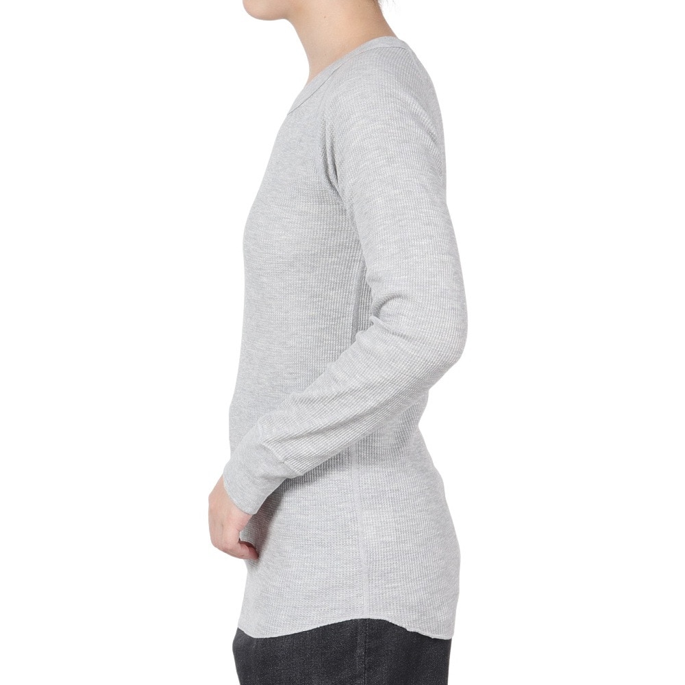 ヘインズ（Hanes）（レディース）ワッフルクルーネック 長袖 Tシャツ HW4-A501 060