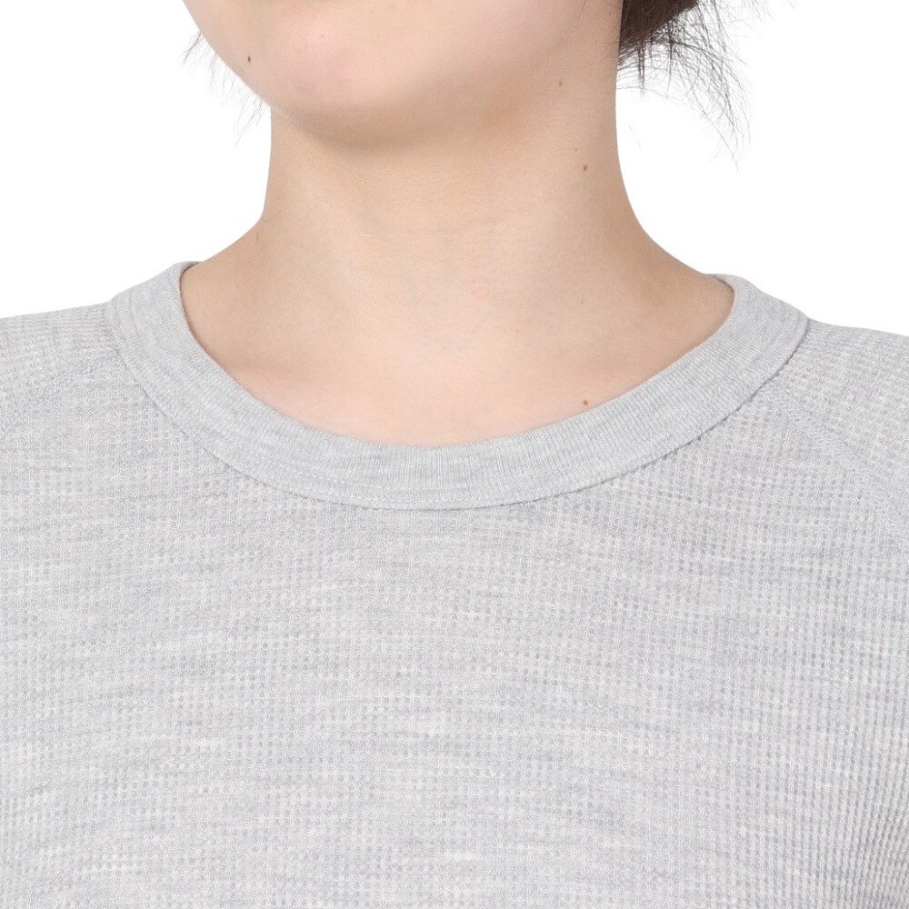 ヘインズ（Hanes）（レディース）ワッフルクルーネック 長袖 Tシャツ HW4-A501 060