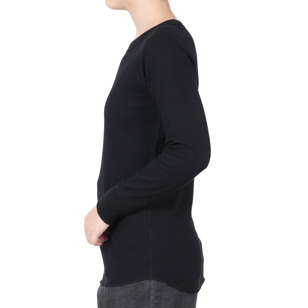 ヘインズ（Hanes）（レディース）ワッフルクルーネック 長袖 Tシャツ HW4-A501 090