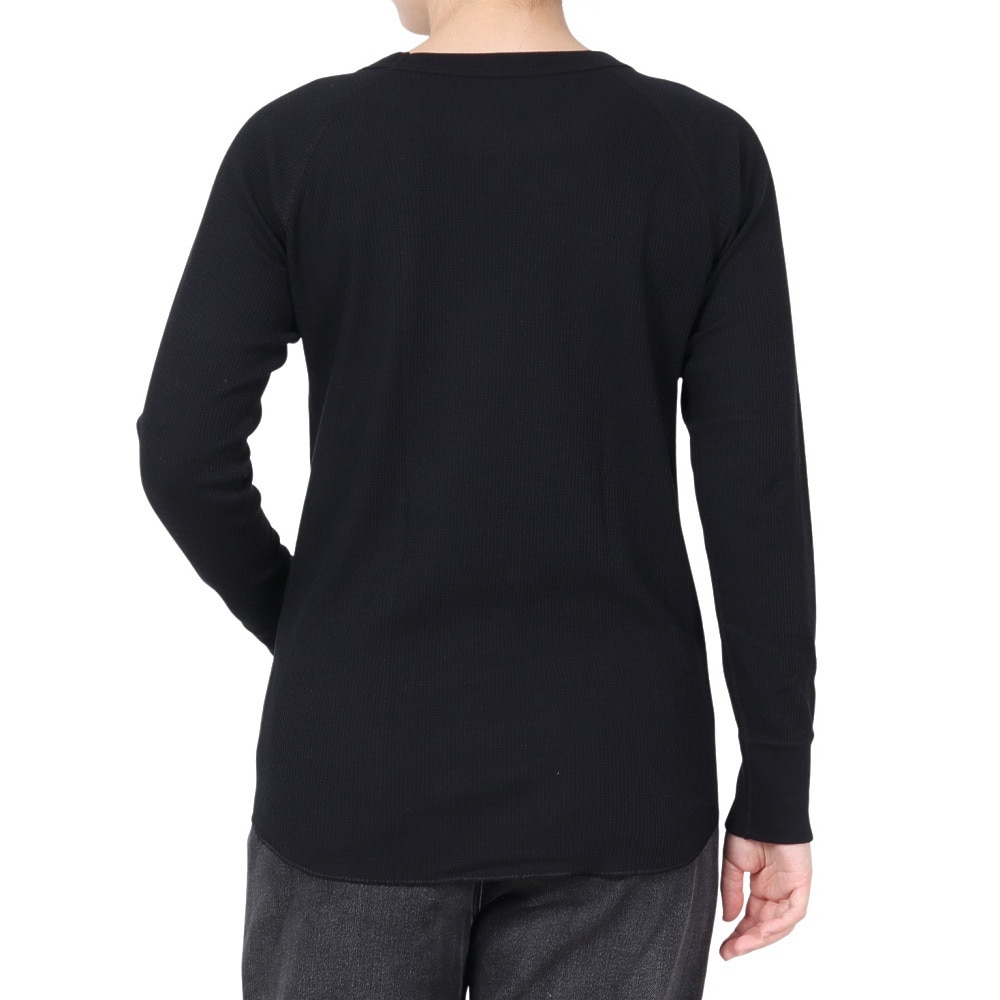 ヘインズ（Hanes）（レディース）ワッフルクルーネック 長袖 Tシャツ HW4-A501 090