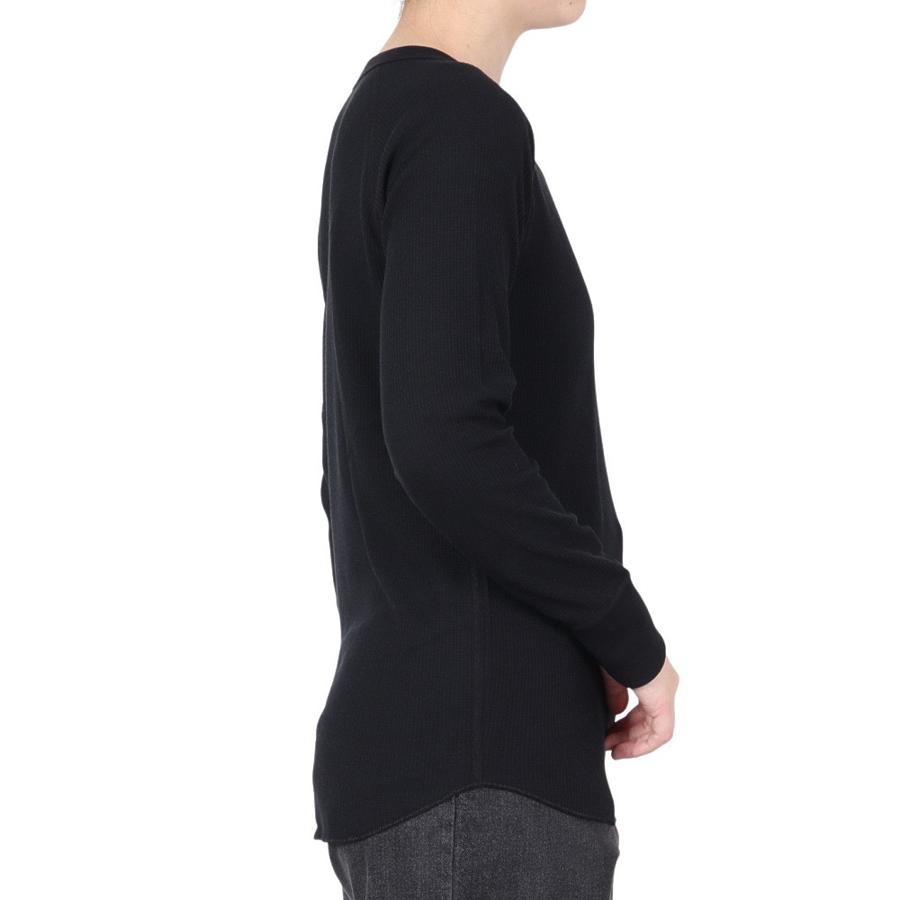 ヘインズ（Hanes）（レディース）ワッフルクルーネック 長袖 Tシャツ HW4-A501 090