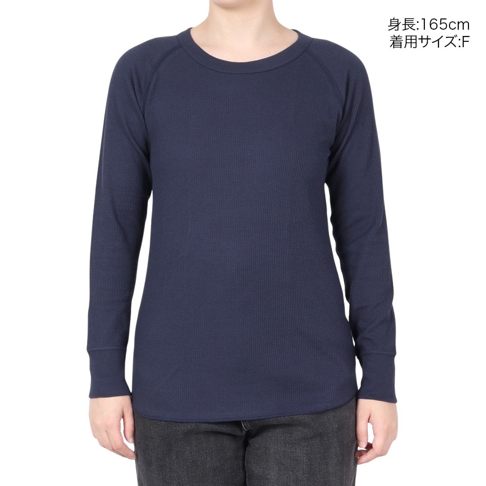 ヘインズ（Hanes）（レディース）ワッフルクルーネック 長袖 Tシャツ HW4-A501 386