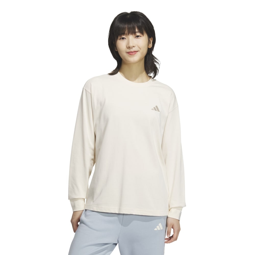 アディダス（adidas）（レディース）エッセンシャルズ プラス スモールロゴ 長袖Tシャツ JUP49-JW4518