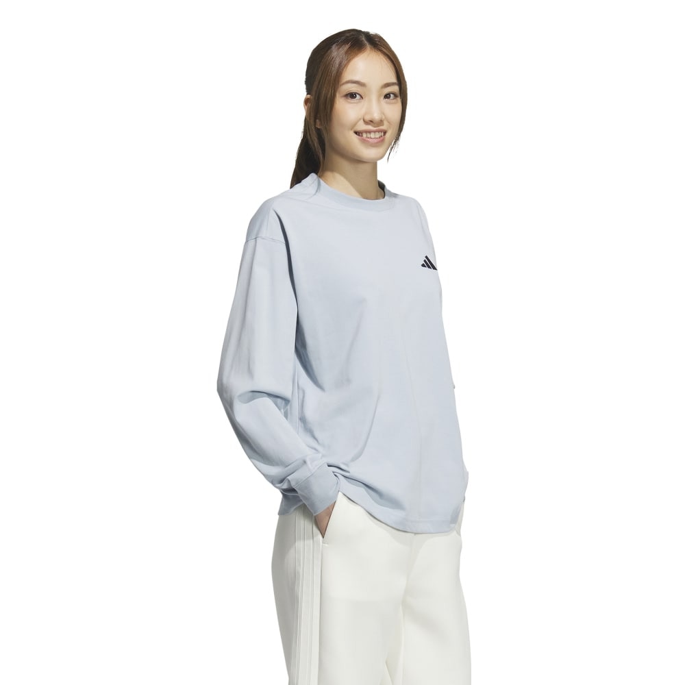 アディダス（adidas）（レディース）エッセンシャルズ プラス スモールロゴ 長袖Tシャツ JUP49-JW4519