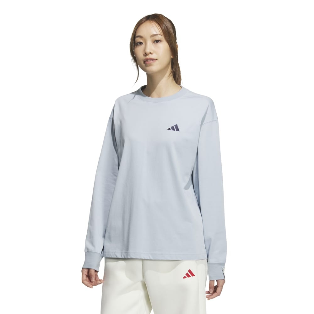 アディダス（adidas）（レディース）エッセンシャルズ プラス スモールロゴ 長袖Tシャツ JUP49-JW4519
