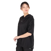 プーマ（PUMA）（レディース）半袖Tシャツ レディース ウィメンズ PTC スウェット フーディー 674940 01 BLK