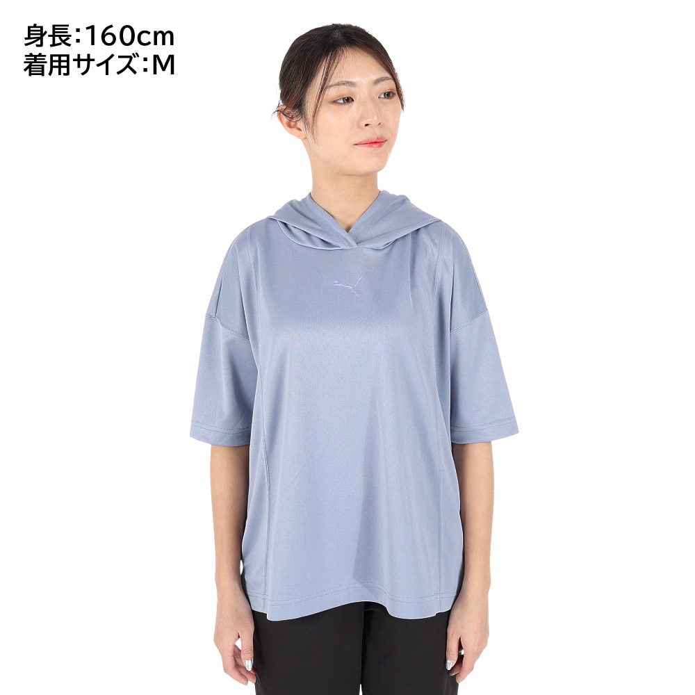 プーマ（PUMA）（レディース）半袖Tシャツ ウィメンズ PTC スウェット フーディー 674940 18 BGRY