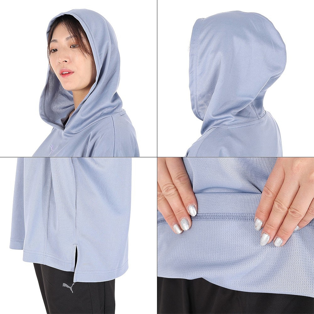 プーマ（PUMA）（レディース）半袖Tシャツ ウィメンズ PTC スウェット フーディー 674940 18 BGRY