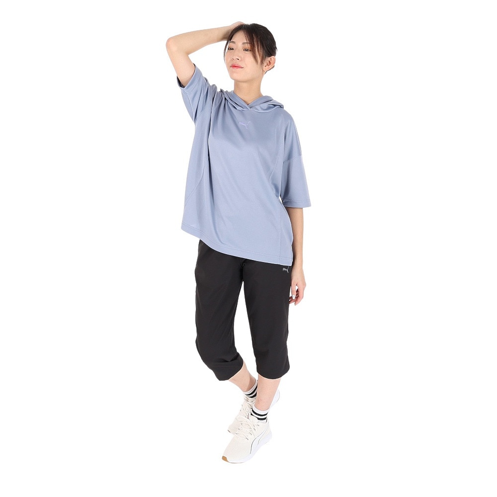 プーマ（PUMA）（レディース）半袖Tシャツ ウィメンズ PTC スウェット フーディー 674940 18 BGRY