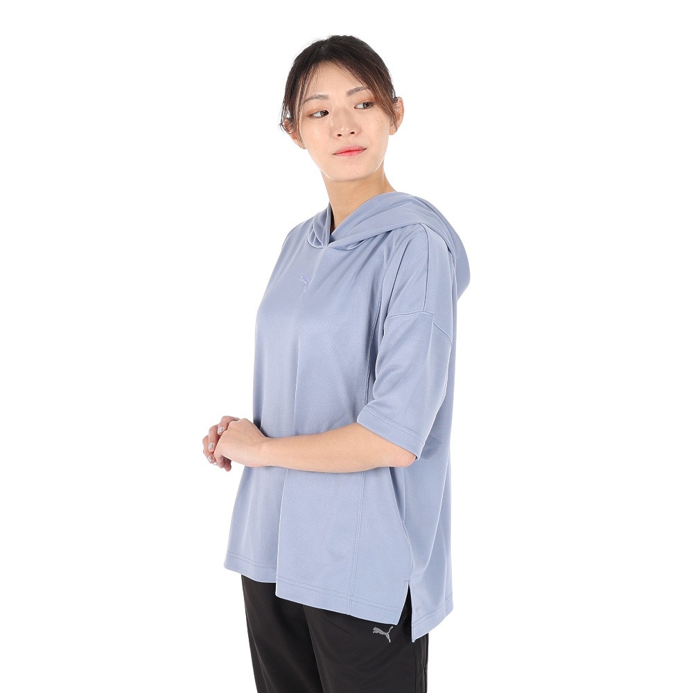 プーマ（PUMA）（レディース）半袖Tシャツ ウィメンズ PTC スウェット フーディー 674940 18 BGRY