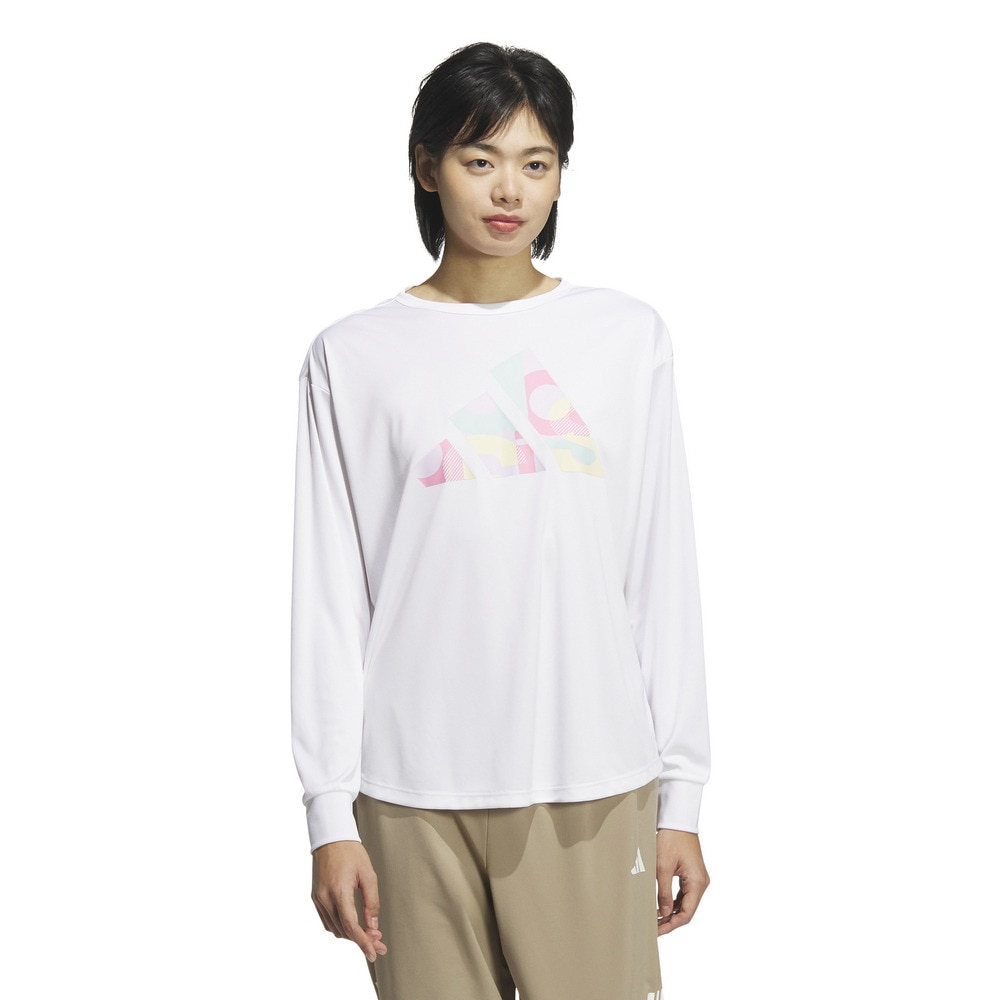 アディダス（adidas）（レディース）グラフィック 長袖Tシャツ KQD85-JP0015