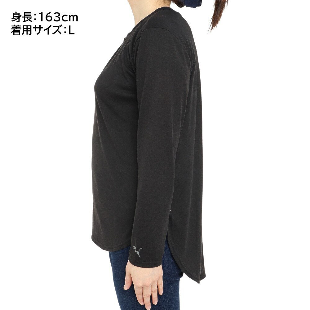 プーマ（PUMA）（レディース）長袖Tシャツ レディース ヨガ スタジオ 523536 01 BLK