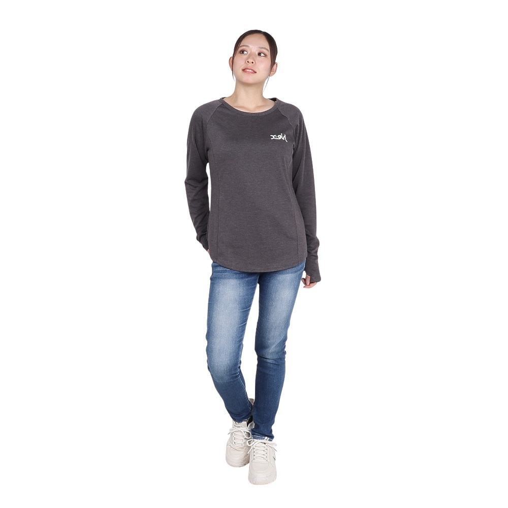エックスガール（X-gir）（レディース）ATHLETIC 長袖Tシャツ 2 158246013008-CHARCOAL