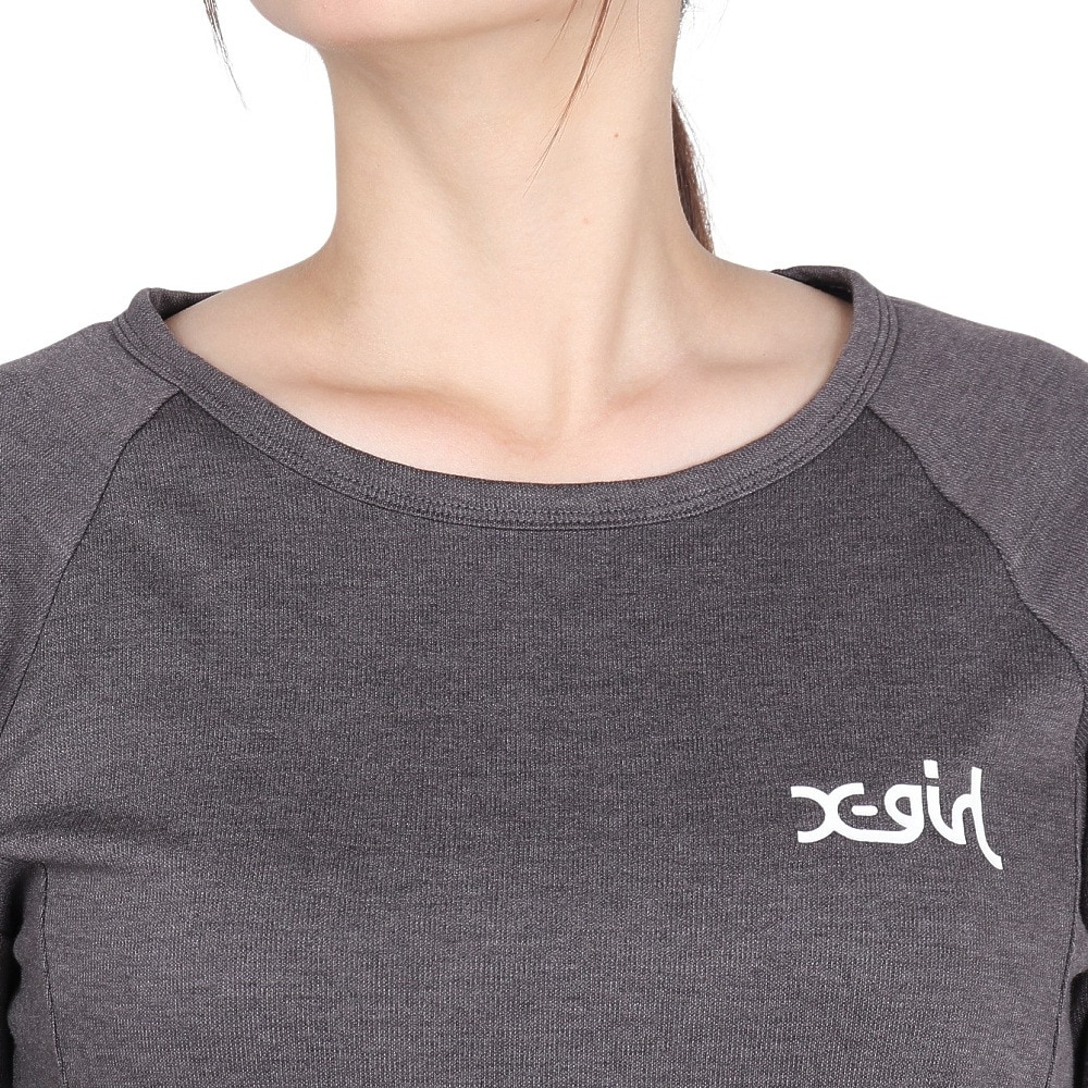 エックスガール（X-gir）（レディース）ATHLETIC 長袖Tシャツ 2 158246013008-CHARCOAL