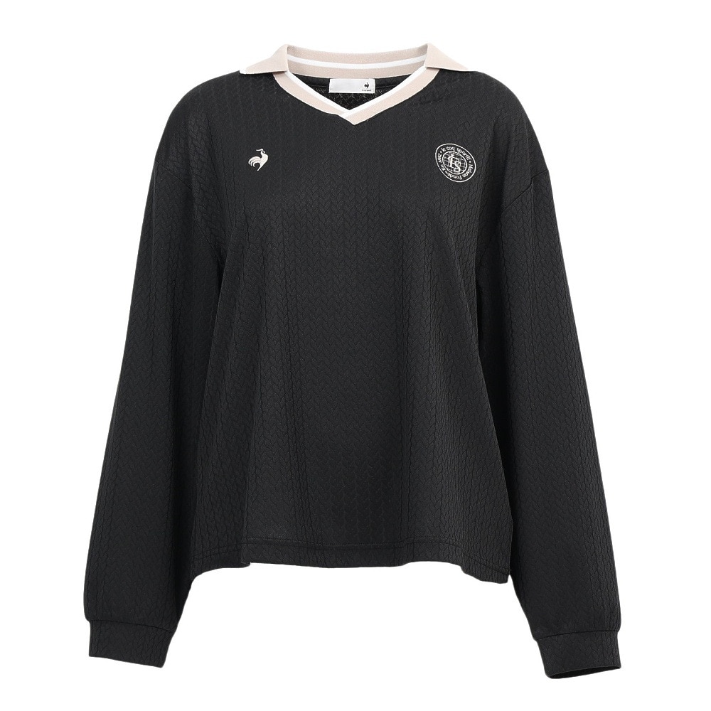 ルコックスポルティフ（lecoqsportif）（レディース）ジャガード長袖Tシャツ LU5FLS00L BK00