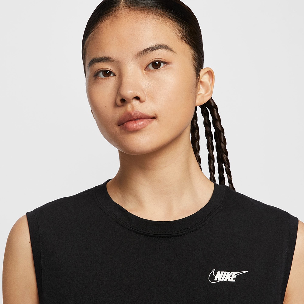 ナイキ（NIKE）（レディース）スポーツウェア クラブ スリーブレス クロップド Tシャツ HF9532-010