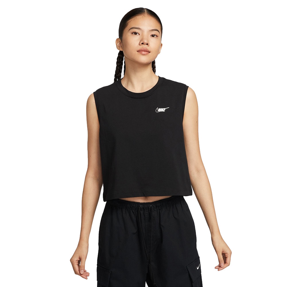 ナイキ（NIKE）（レディース）スポーツウェア クラブ スリーブレス クロップド Tシャツ HF9532-010