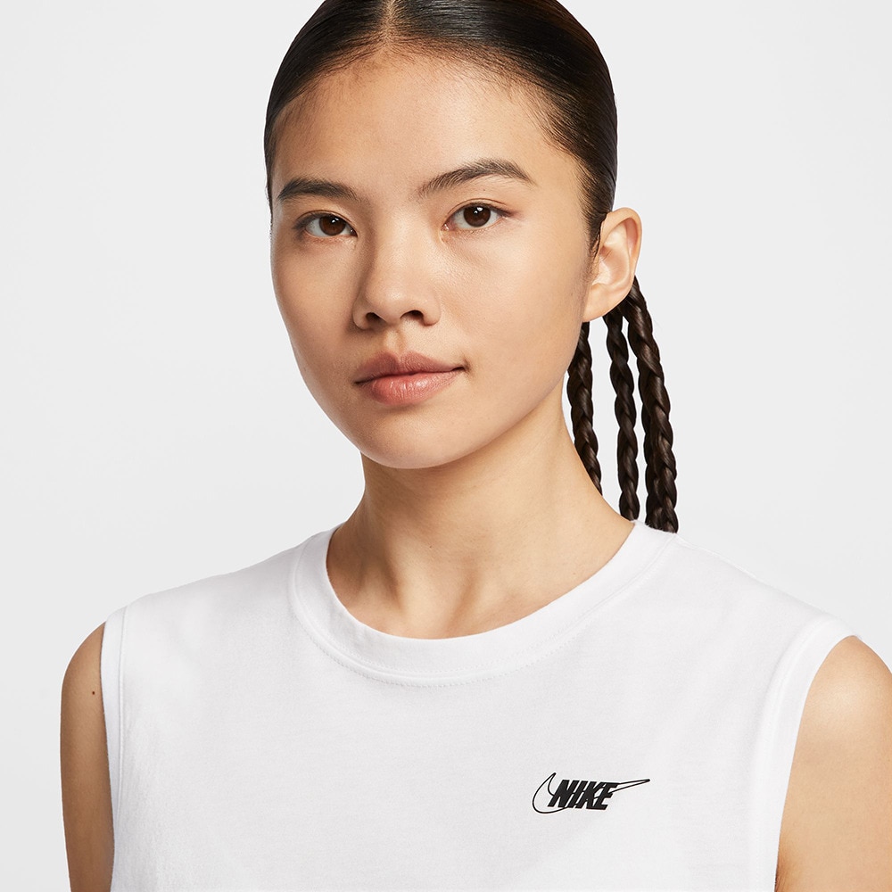 ナイキ（NIKE）（レディース）スポーツウェア クラブ スリーブレス クロップド Tシャツ HF9532-100