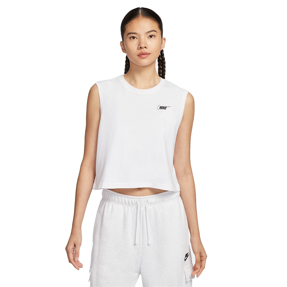 ナイキ（NIKE）（レディース）スポーツウェア クラブ スリーブレス クロップド Tシャツ HF9532-100