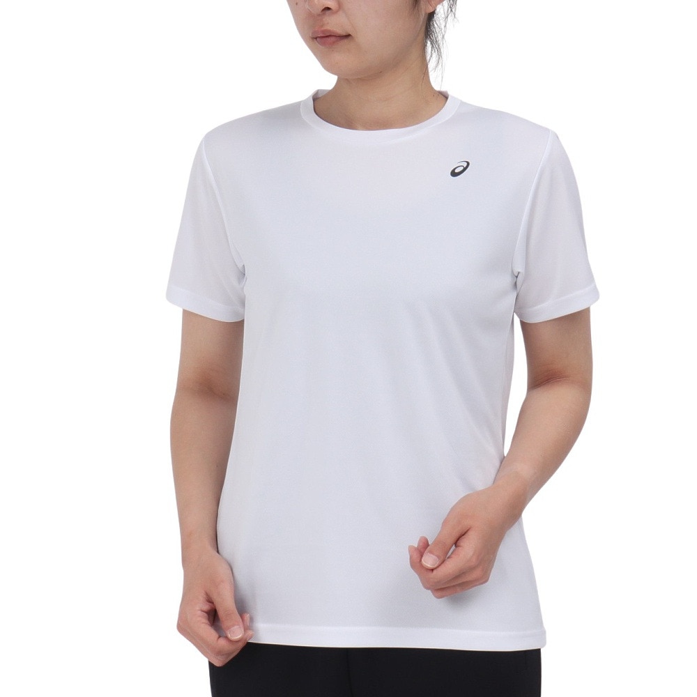 アシックス（ASICS）（レディース）ドライワンポイント半袖シャツ 2032C786.100