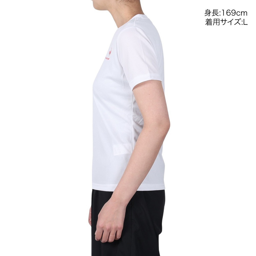 ルコックスポルティフ（lecoqsportif）（レディース）エコペット ショートスリーブシャツ QMWTJA30Z WHT