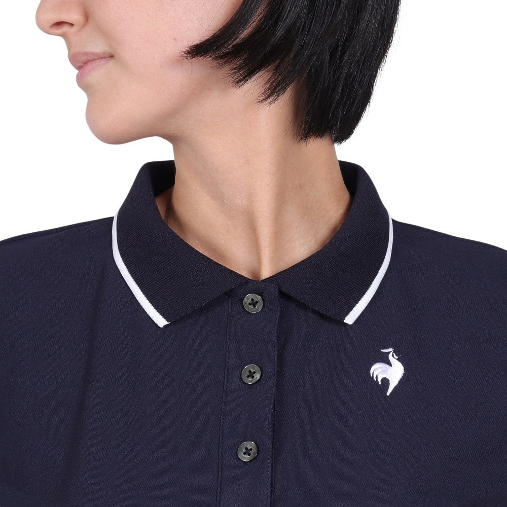 ルコックスポルティフ（lecoqsportif）（レディース）クーリング ヘランカサンスクリーン 半袖ポロシャツ QMWXJA40 NV