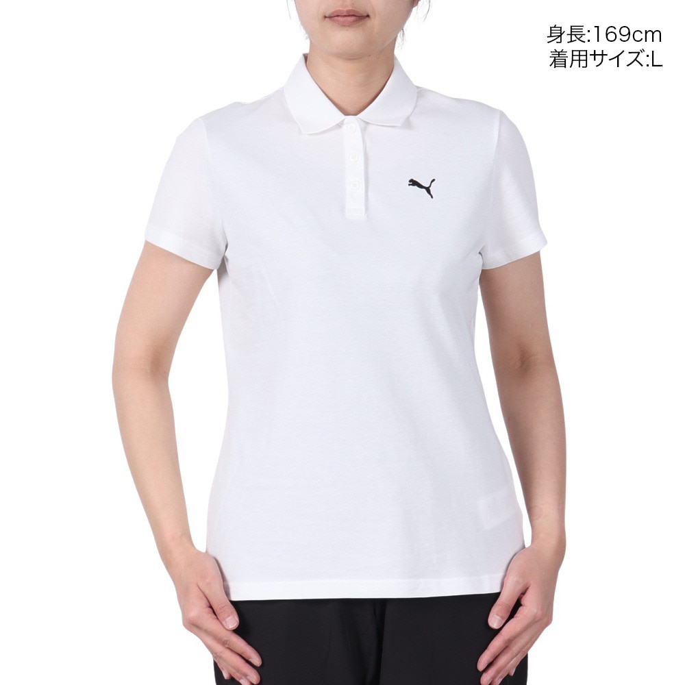 プーマ（PUMA）（レディース）ESS ロゴ ポロシャツ 687615 02 WHT