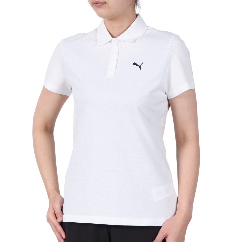 プーマ（PUMA）（レディース）ESS ロゴ ポロシャツ 687615 02 WHT