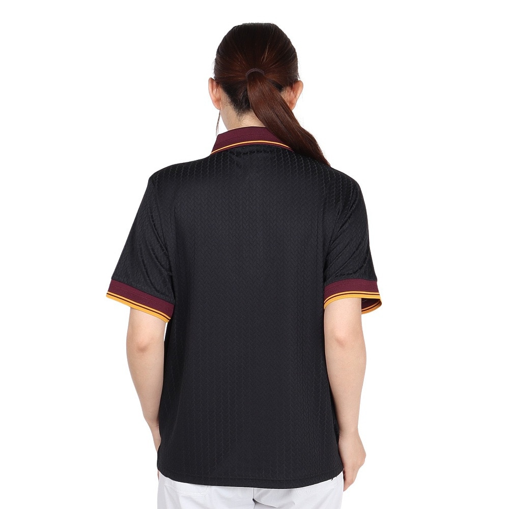 ルコックスポルティフ（lecoqsportif）（レディース）ジャガード半袖ポロシャツ LU5FHS00L BK00
