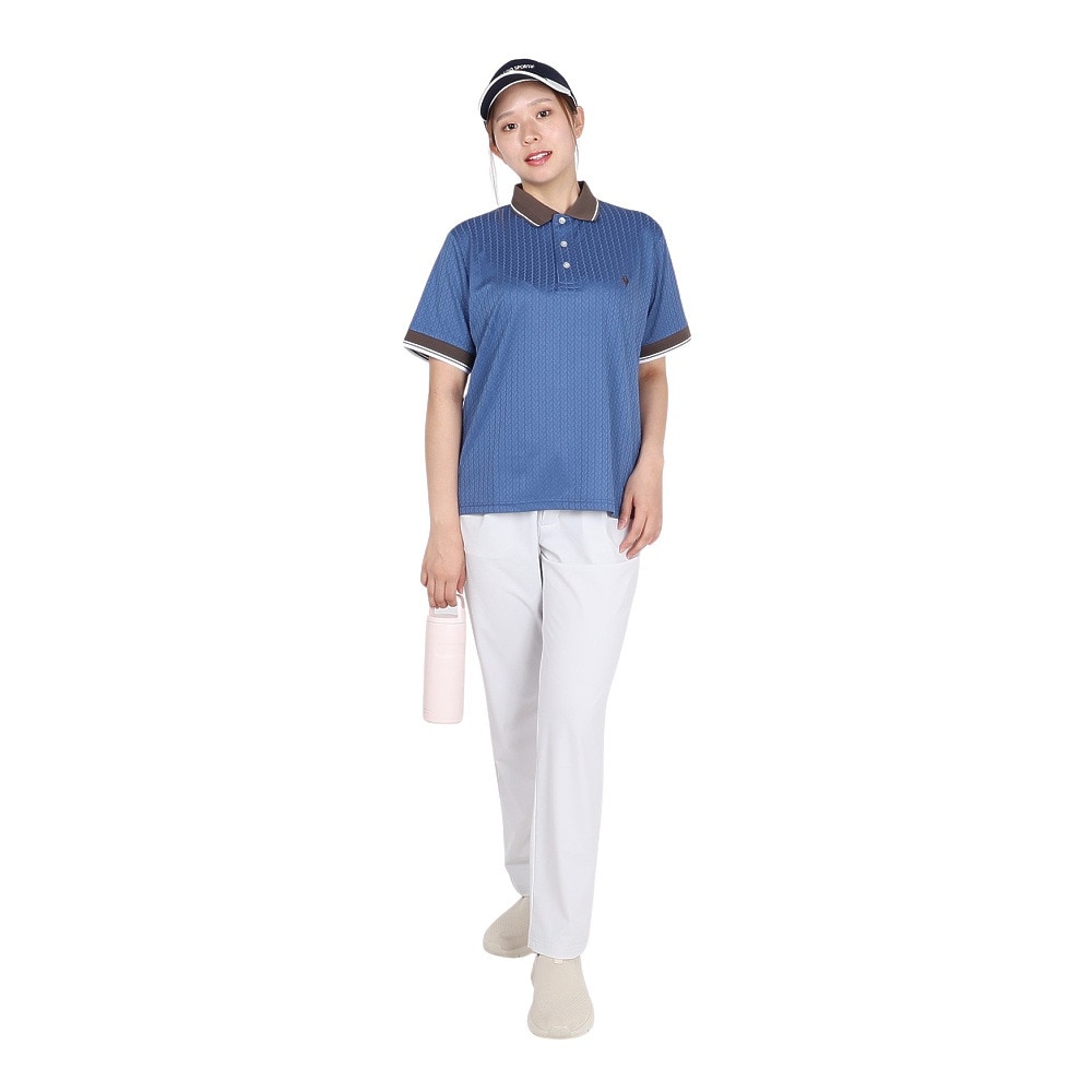ルコックスポルティフ（lecoqsportif）（レディース）ジャガード半袖ポロシャツ LU5FHS00L BL00