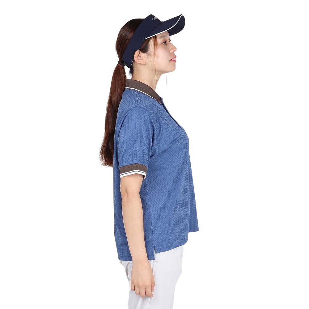ルコックスポルティフ（lecoqsportif）（レディース）ジャガード半袖ポロシャツ LU5FHS00L BL00