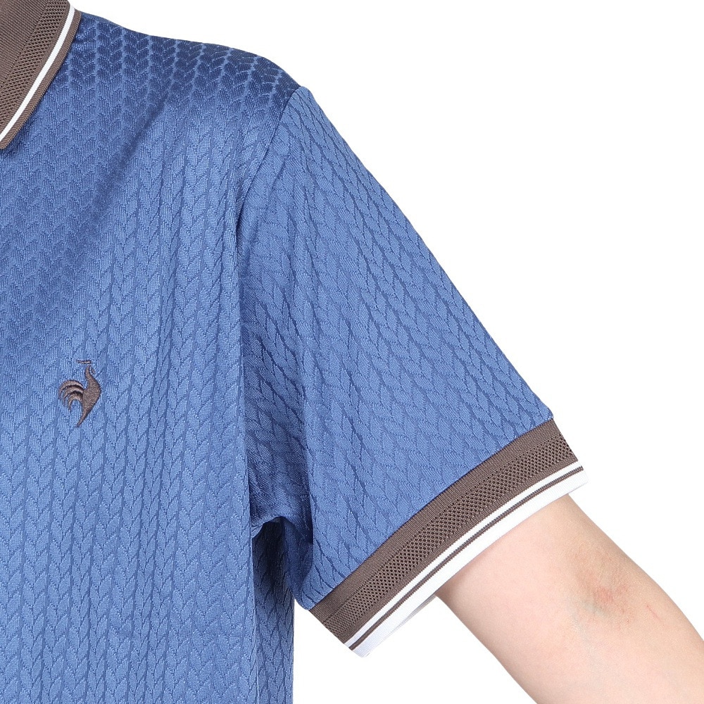 ルコックスポルティフ（lecoqsportif）（レディース）ジャガード半袖ポロシャツ LU5FHS00L BL00