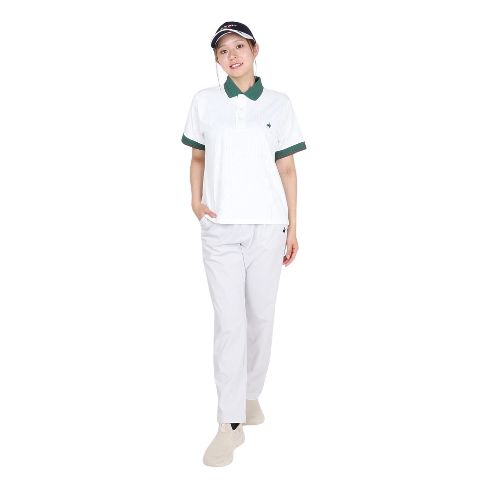 ルコックスポルティフ（lecoqsportif）（レディース）ジャガード半袖ポロシャツ LU5FHS00L WH00