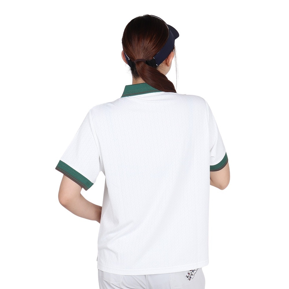 ルコックスポルティフ（lecoqsportif）（レディース）ジャガード半袖ポロシャツ LU5FHS00L WH00