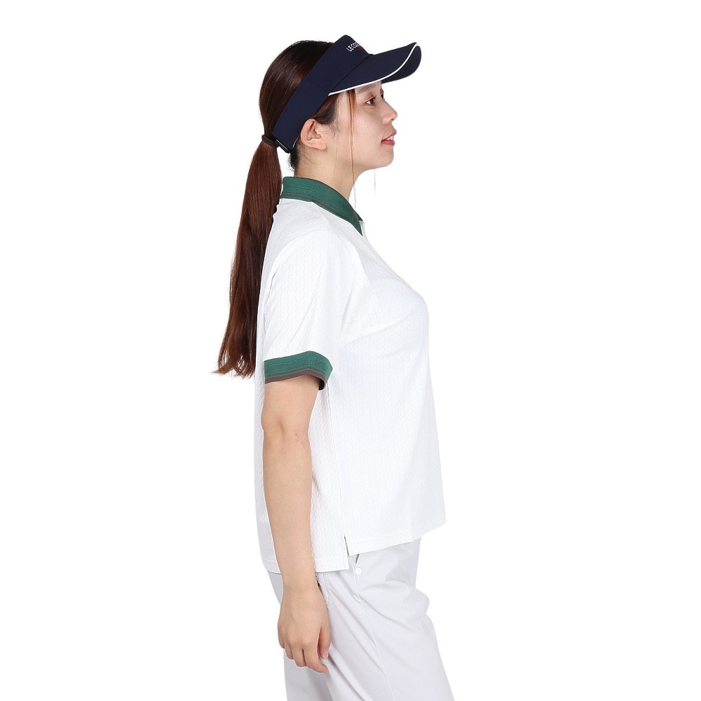 ルコックスポルティフ（lecoqsportif）（レディース）ジャガード半袖ポロシャツ LU5FHS00L WH00