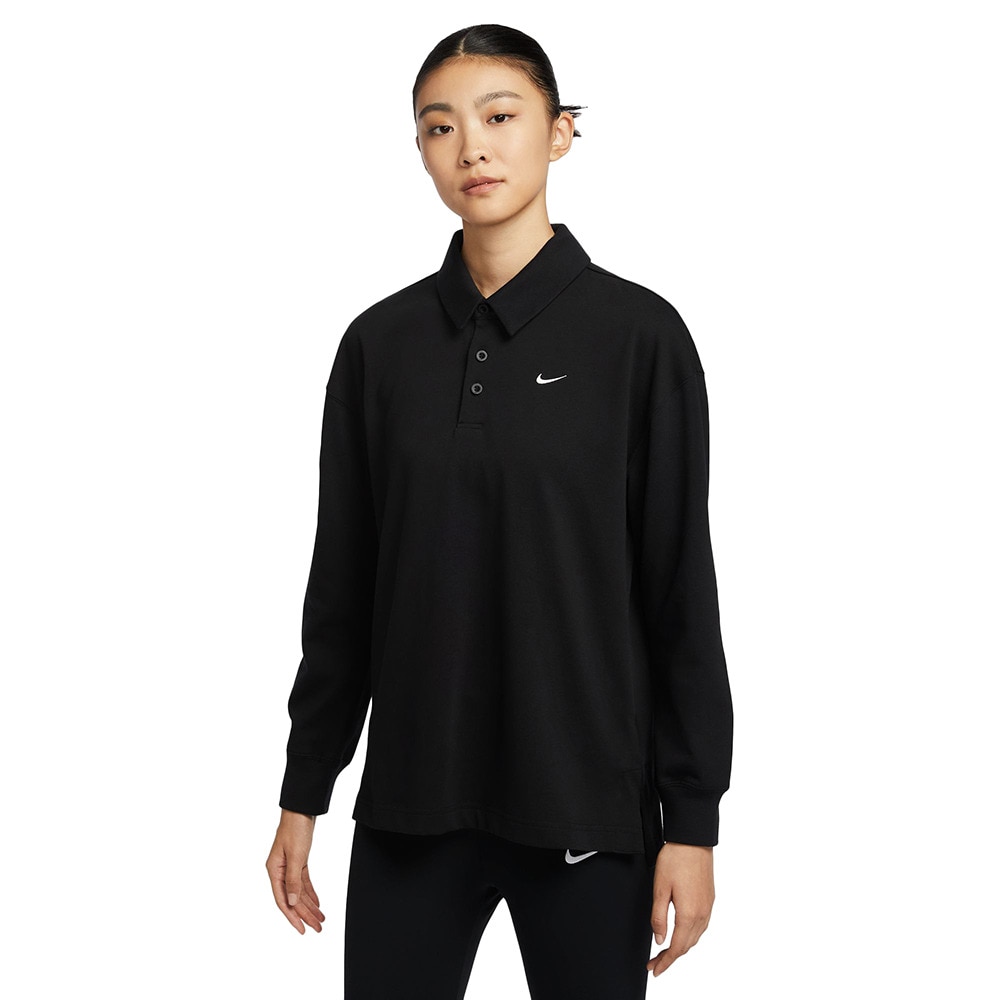 ナイキ（NIKE）（レディース）エッセンシャル オーバーサイズ 長袖ポロシャツ FZ5814-010