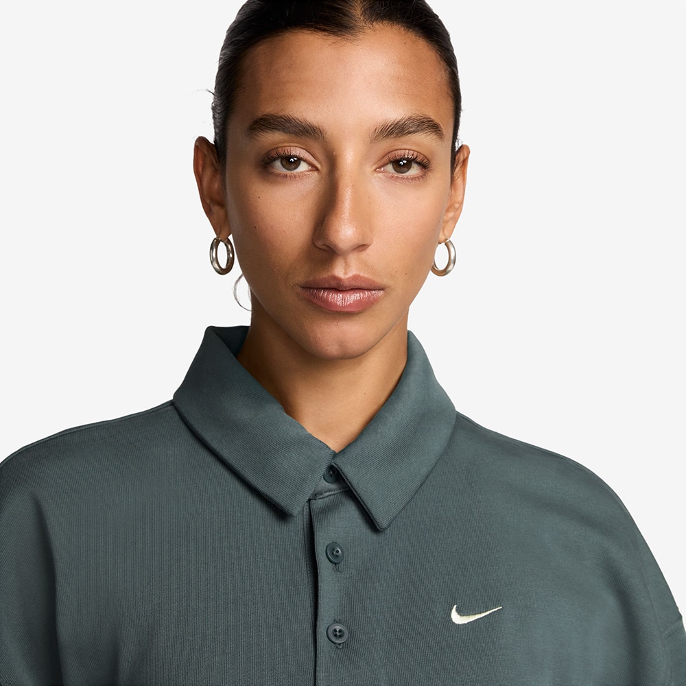 ナイキ（NIKE）（レディース）エッセンシャル オーバーサイズ 長袖ポロシャツ FZ5814-338