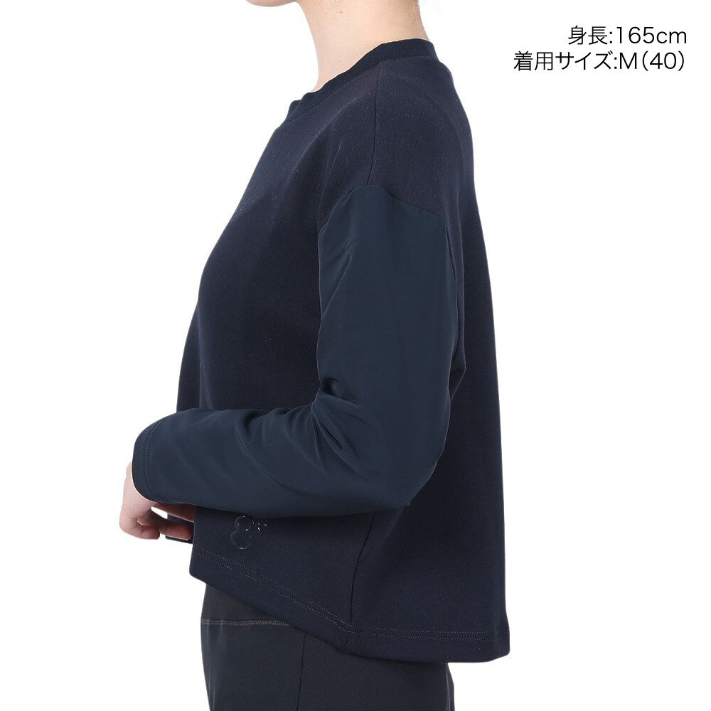 HUITIEME（レディース）長袖Tシャツ レディース ハイブリットセットインクルーネック 192-36210-098