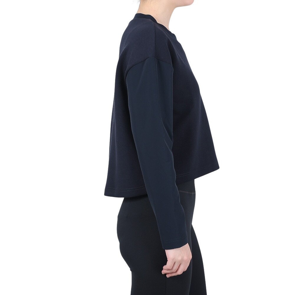 HUITIEME（レディース）長袖Tシャツ レディース ハイブリットセットインクルーネック 192-36210-098