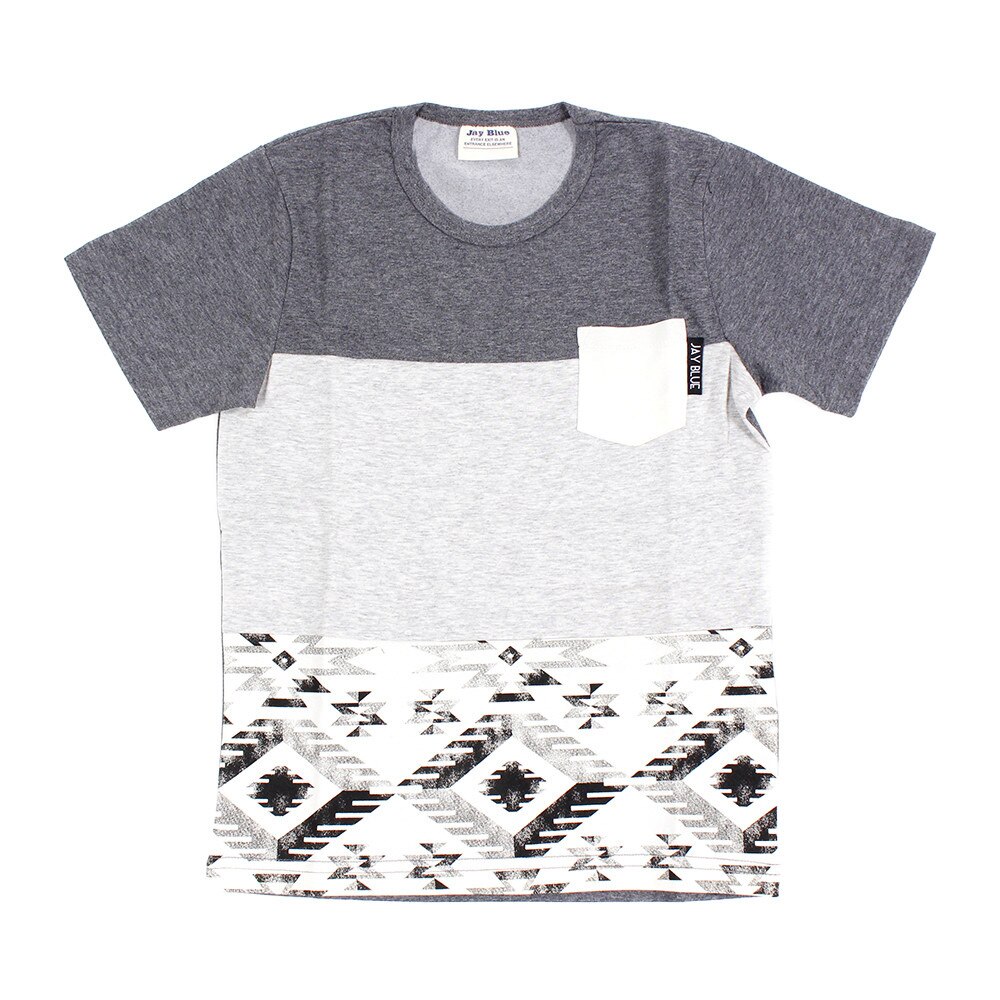  ジュニア 切替えポケット半袖Tシャツ 68112 CGRY オンライン価格