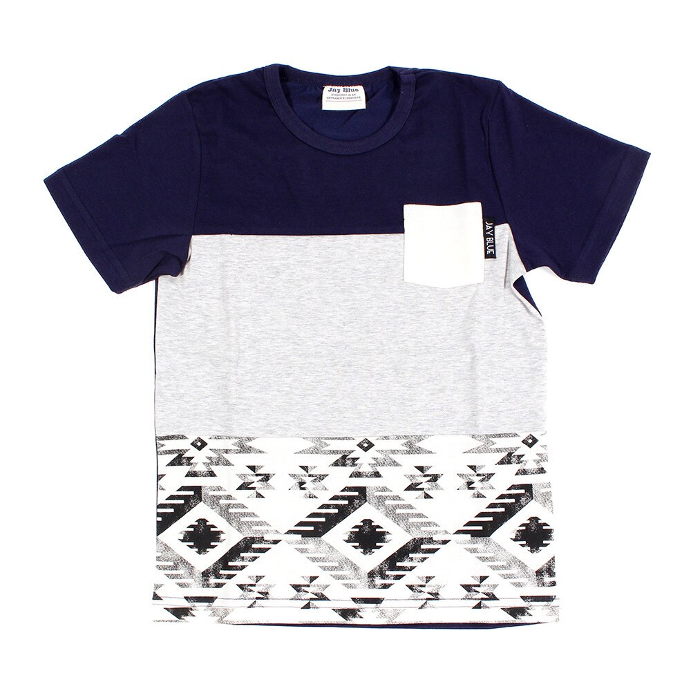  ジュニア 切替えポケット半袖Tシャツ 68112 NVY オンライン価格