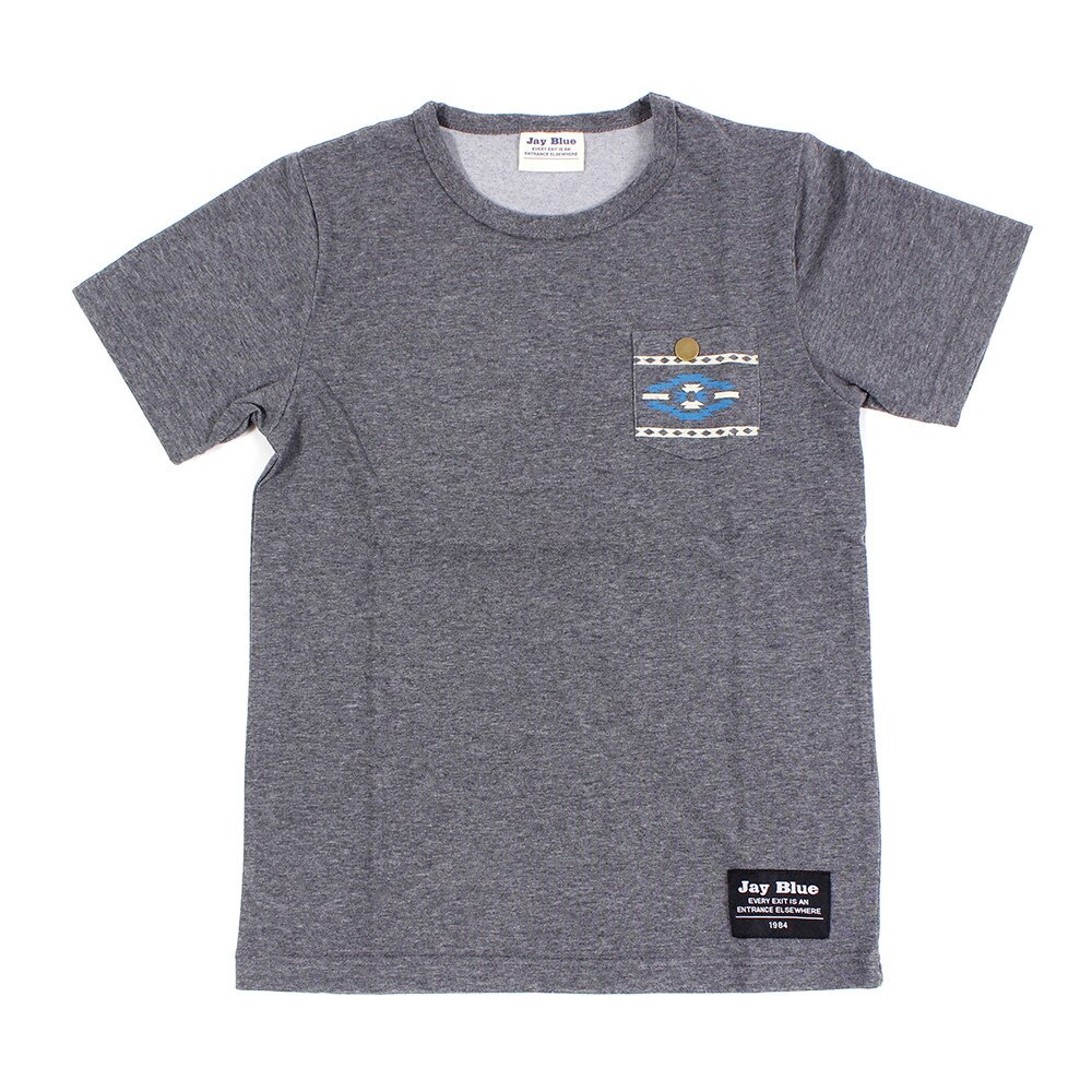  ジュニア オルティガ柄 半袖ポケットTシャツ 68114 CGRY オンライン価格