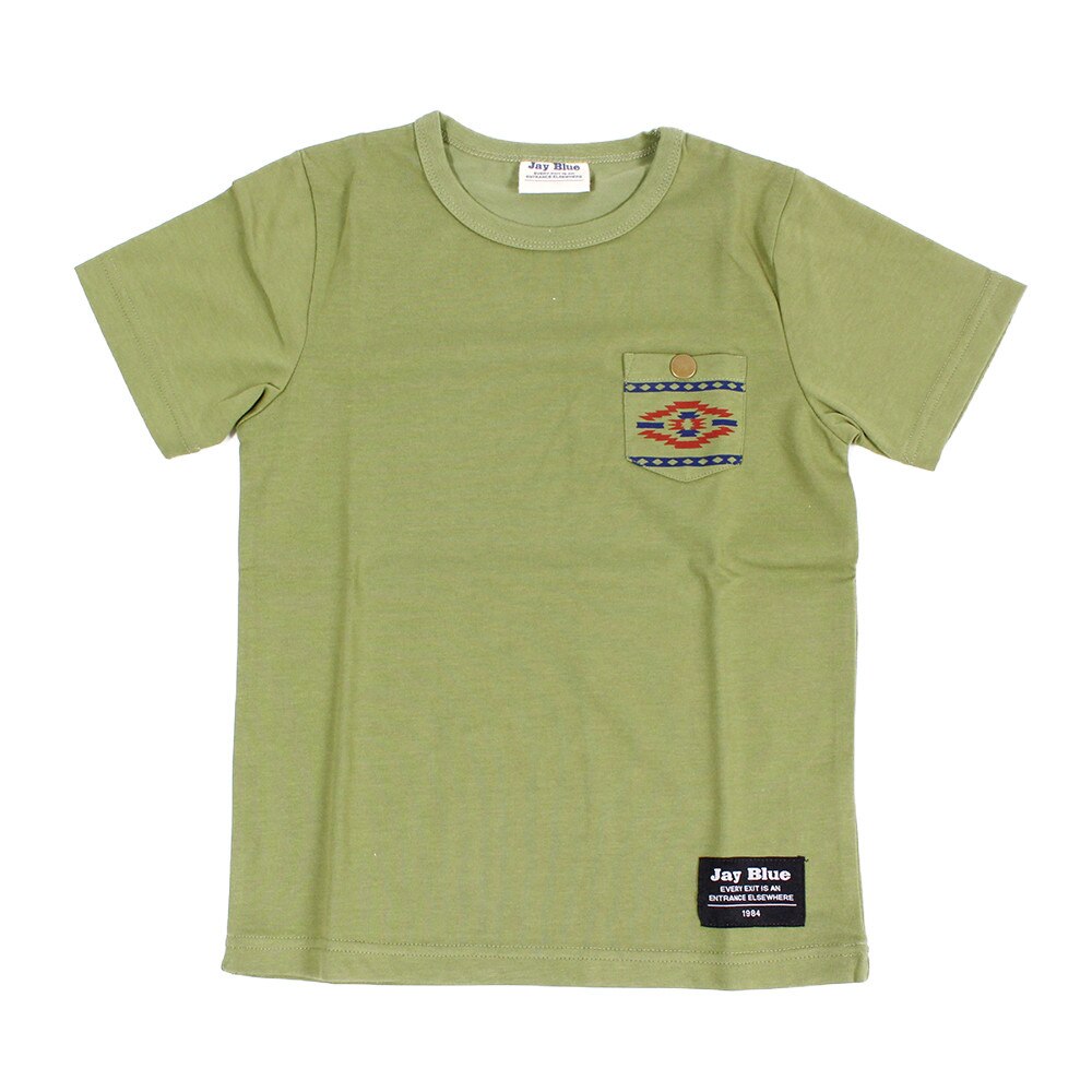  ジュニア オルティガ柄 半袖ポケットTシャツ 68114 KHK オンライン価格