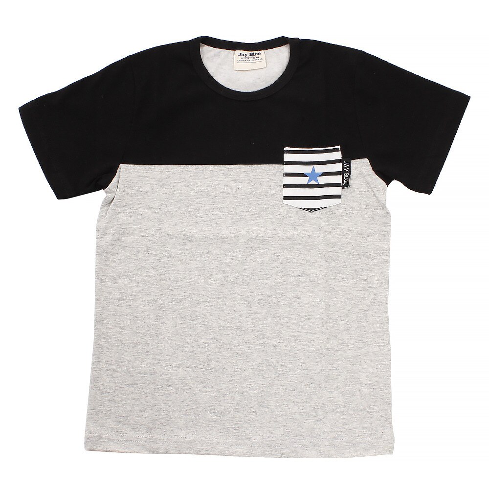  【多少の傷汚れありの為大奉仕】ボーイズ 切替えポケット 半袖Tシャツ 68116 BLK オンライン価格
