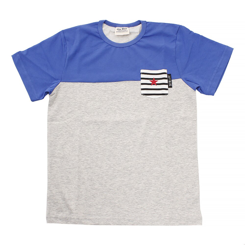  ボーイズ 切替えポケット 半袖Tシャツ 68116 BLU オンライン価格
